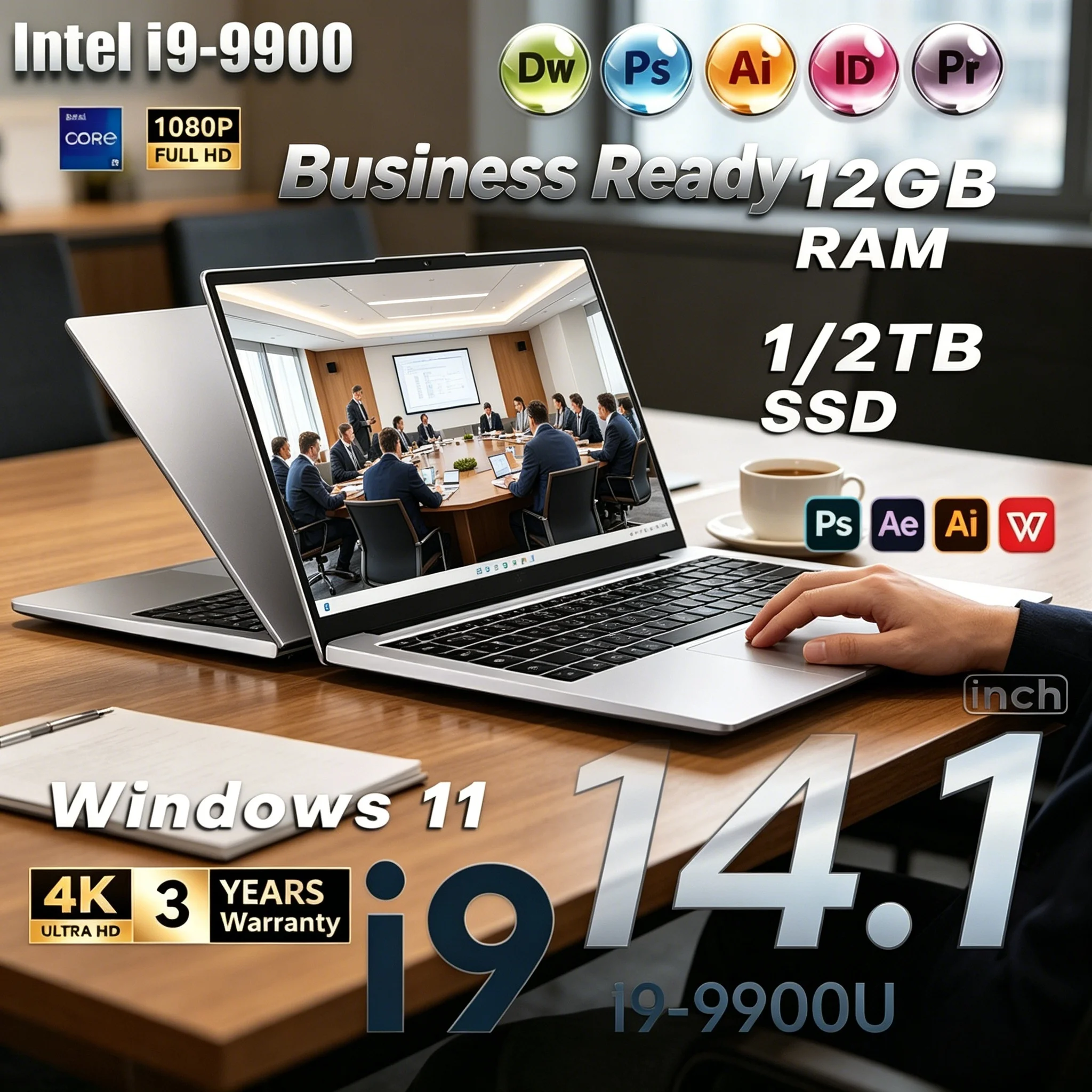 2026 New 14.1'' Ultra Slim Business Laptop I9-9900 Processor Full HD Screen 32GB RAM 2TB SSD Home Office Gaming Notebook PC
2026 New 14.1'' Ultra Slim Business Laptop I9-9900 Processor Full HD Screen 32GB RAM 2TB SSD Home Office Gaming Notebook PC