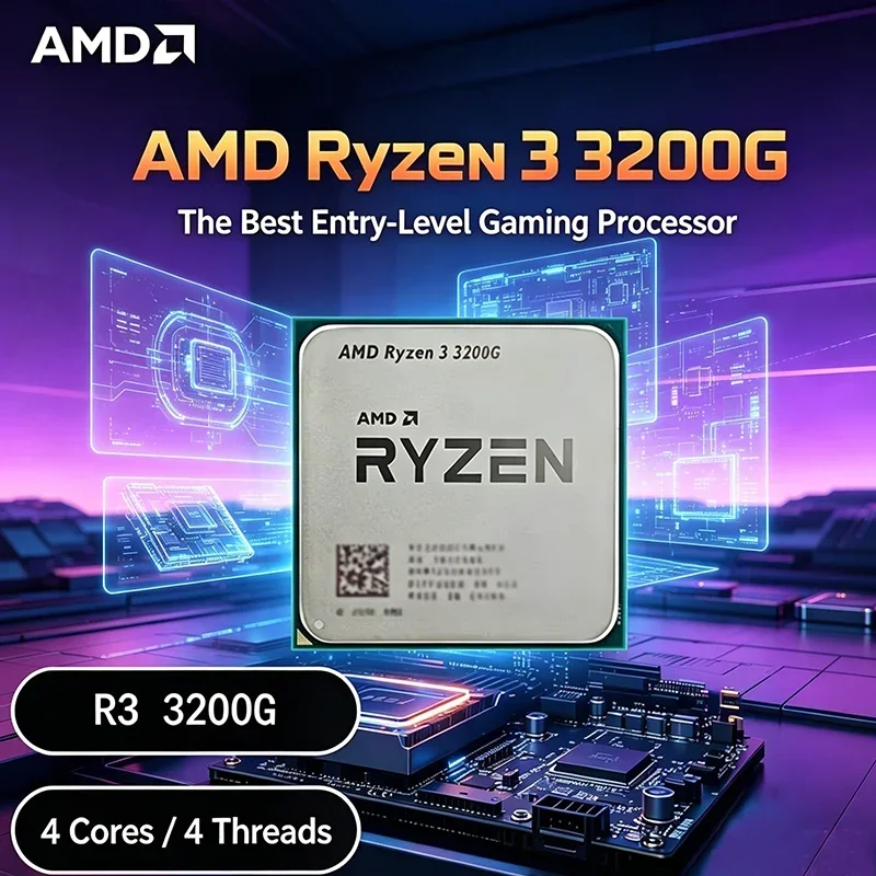 AMD Ryzen 3 3200G R3 3200G 3.6GHz Quad-Core 4-Thread 65W AM4 CPU with Radeon Vega 8 Graphics Desktop Processor Gaming CPU
AMD Ryzen 3 3200G R3 3200G 3.6GHz Quad-Core 4-Thread 65W AM4 CPU with Radeon Vega 8 Graphics Desktop Processor Gaming CPU