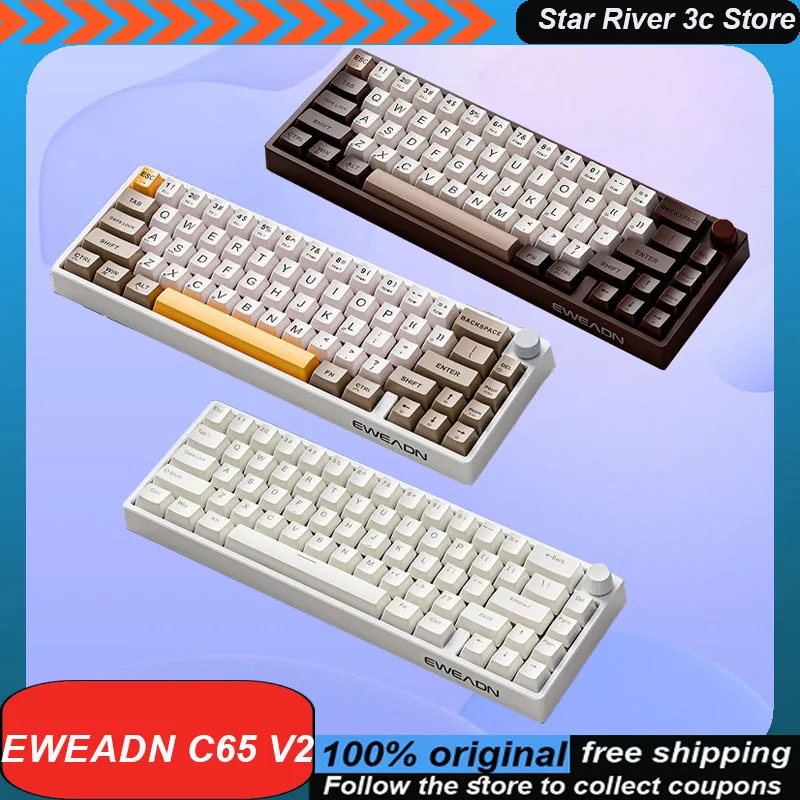 Механическая клавиатура Eweadn C65 V2, беспроводная многофункциональная клавиатура с тремя режимами, Rgb подсветка, Игровая клавиатура для ноутбука, подарок
Механическая клавиатура Eweadn C65 V2, беспроводная многофункциональная клавиатура с тремя режимами, Rgb подсветка, Игровая клавиатура для ноутбука, подарок