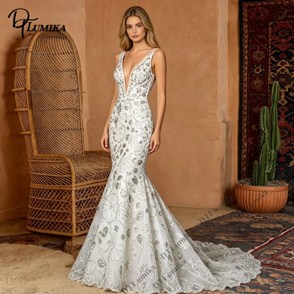 DTLumika High-End Women's Mermaid Formal Gown Beaded Mermaid Evening Dress Sequins Tank Sleeves Customized Plus Size Party Gown
DTLumika High-End Women's Mermaid Formal Gown Beaded Mermaid Evening Dress Sequins Tank Sleeves Customized Plus Size Party Gown