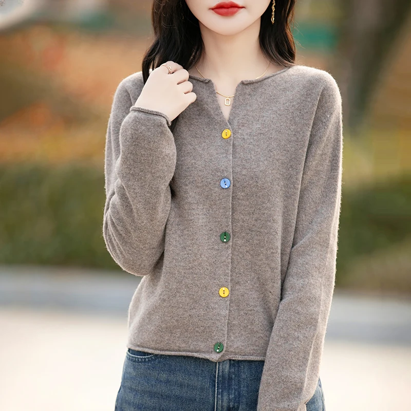Autumn Winter 100% Merino Wool Fashion solid cardigan Soft Long Sleeve Basic Clothing Tops
Autumn Winter 100% Merino Wool Fashion solid cardigan Soft Long Sleeve Basic Clothing Tops