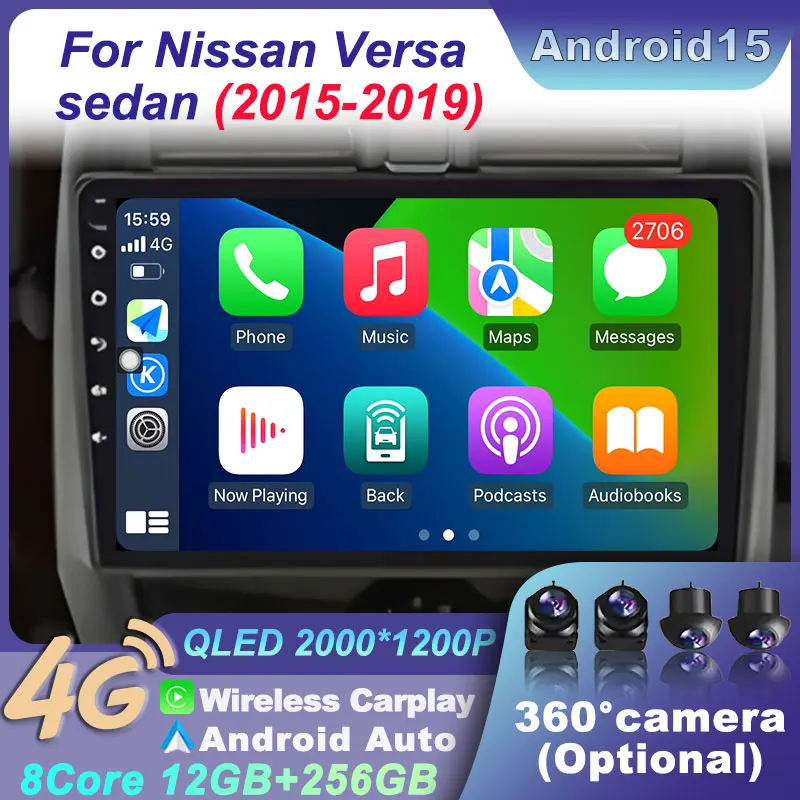 Car Radio Carplay Auto WIFI BT Player Multimedia Video Wireless Android15 For Nissan Versa sedan 2015-2019 Navigation Stereo GPS
Car Radio Carplay Auto WIFI BT Player Multimedia Video Wireless Android15 For Nissan Versa sedan 2015-2019 Navigation Stereo GPS