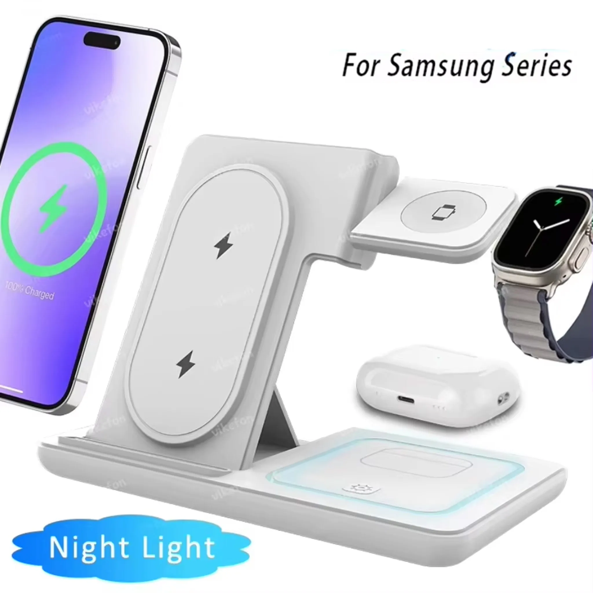 Беспроводная зарядная станция 3-в-1 с ночником 1W для iPhone 16 15 14, Apple Watch 2-8 SE, Airpods Pro, быстрая зарядка, складная подставка
Беспроводная зарядная станция 3-в-1 с ночником 1W для iPhone 16 15 14, Apple Watch 2-8 SE, Airpods Pro, быстрая зарядка, складная подставка
