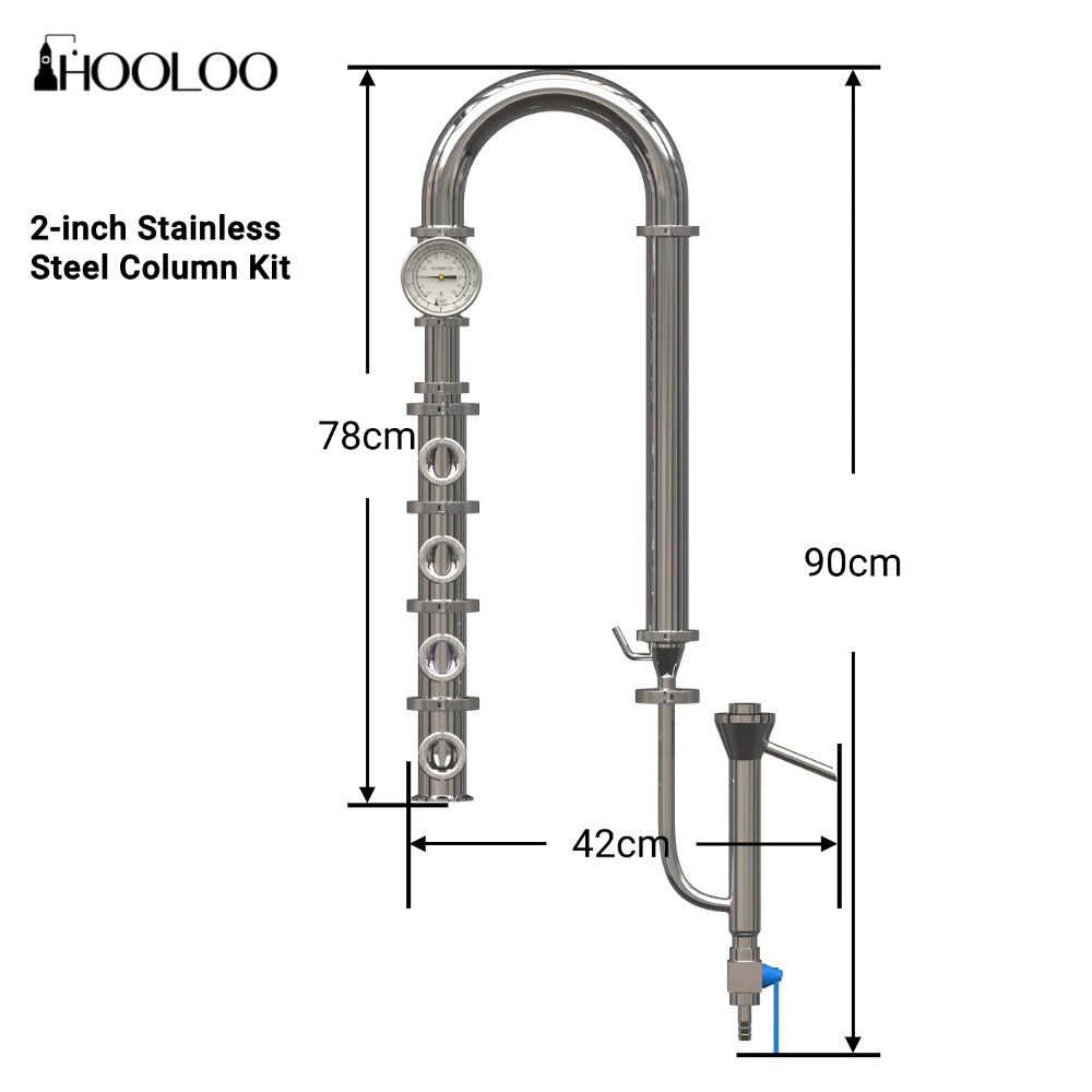 HOOLOO 2/3/4 inch Stainless Steel Column Kit Copper Bubble Plates Triple Clamp For Distiller SS304 Distillation Column
HOOLOO 2/3/4 inch Stainless Steel Column Kit Copper Bubble Plates Triple Clamp For Distiller SS304 Distillation Column