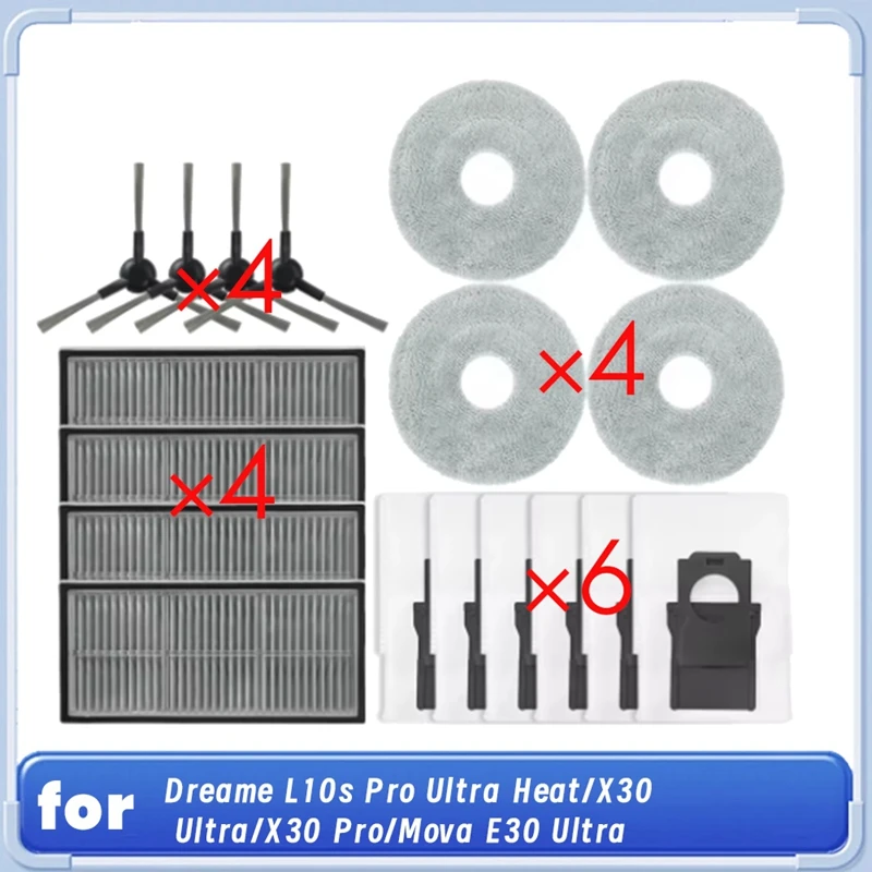 A17F-18 Pcs For Dreame L10s Pro Ultra Heat/X30 Ultra/X30 Pro/Mova E30 Ultra Robot Vacuum Cleaner Sweeper Accessories
A17F-18 Pcs For Dreame L10s Pro Ultra Heat/X30 Ultra/X30 Pro/Mova E30 Ultra Robot Vacuum Cleaner Sweeper Accessories
