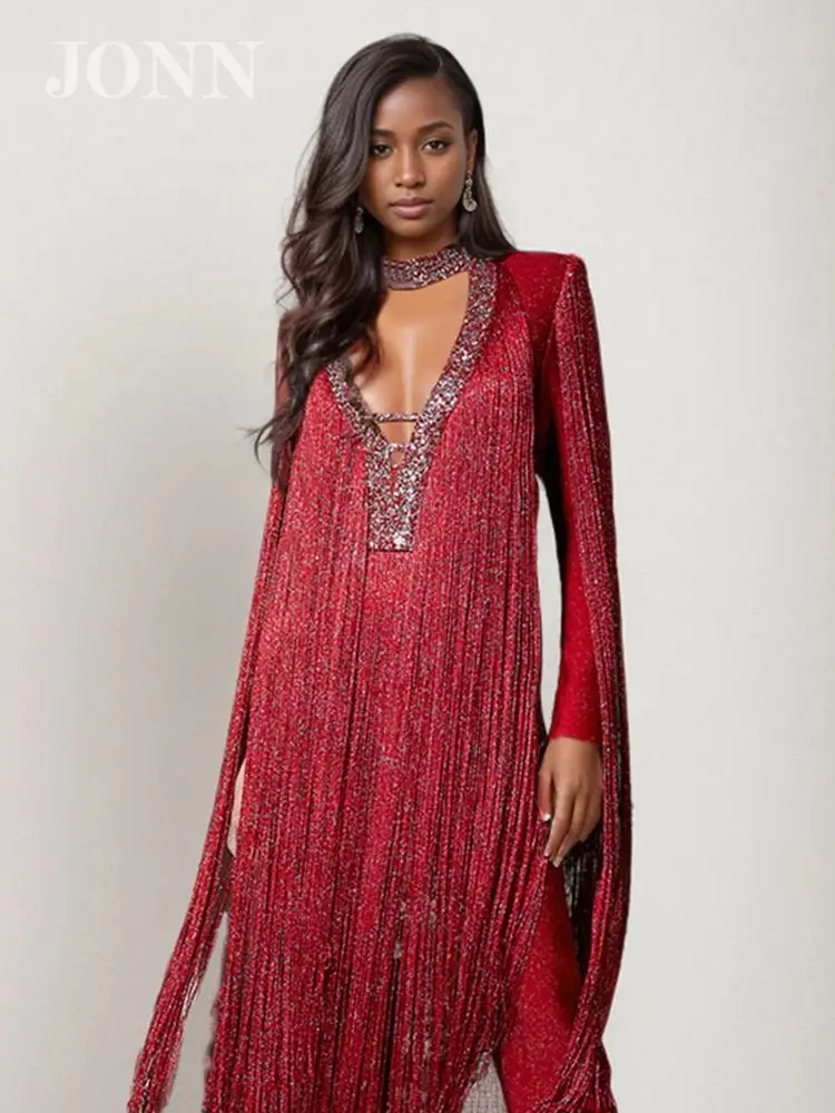 JONN 2024 New Summer Women's Sexy Tassel Long Sleeved Deep V Tight Bandage Jumpsuit Elegant Party Fashion Chic Jumpsuit
JONN 2024 New Summer Women's Sexy Tassel Long Sleeved Deep V Tight Bandage Jumpsuit Elegant Party Fashion Chic Jumpsuit