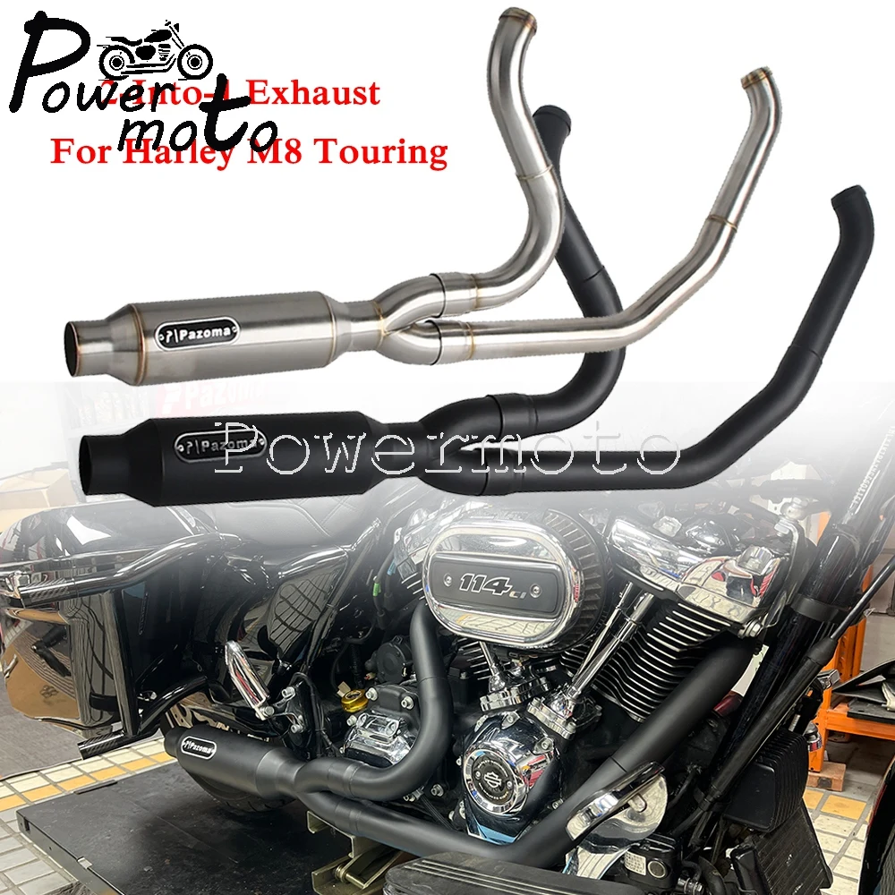 Motorcycle 2 Into 1 Full Pipe Exhaust Muffler System For Harley M8 Touring Electra Glide Road King Street Road Glide 2017-2025
Motorcycle 2 Into 1 Full Pipe Exhaust Muffler System For Harley M8 Touring Electra Glide Road King Street Road Glide 2017-2025