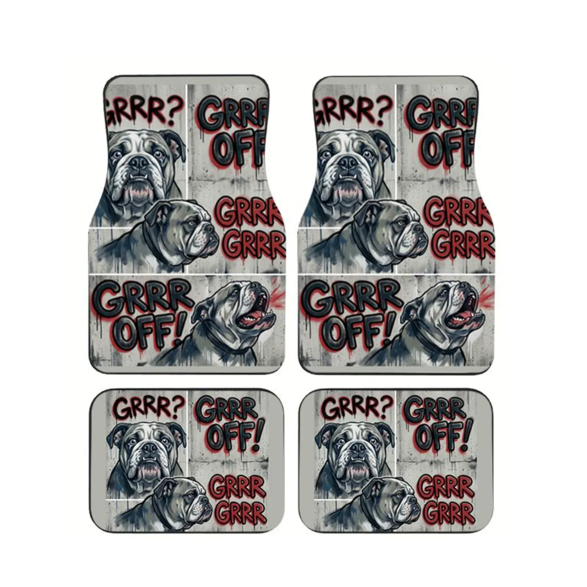 4Pcs Grrr Off Bulldog Graffiti Car Floor Mats Funny Aggressive Meme Auto Foot Carpets Interior Accessories For Car SUV Truck
4Pcs Grrr Off Bulldog Graffiti Car Floor Mats Funny Aggressive Meme Auto Foot Carpets Interior Accessories For Car SUV Truck