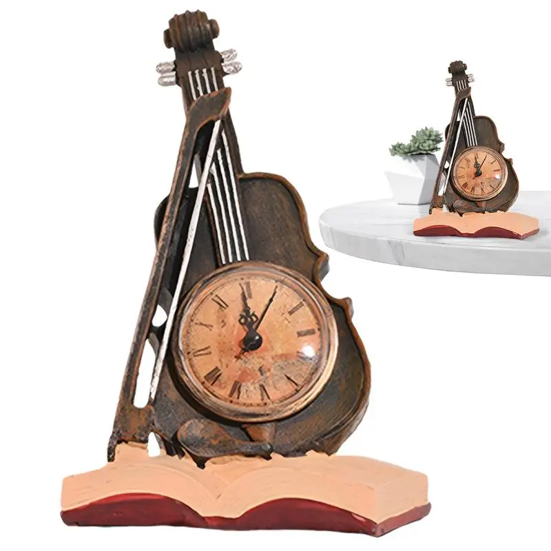 Vintage Violin Clock Ornament Creative violin clock statue resin Clock Figurines Clock Guitar Ornament for Home Desktop decor
Vintage Violin Clock Ornament Creative violin clock statue resin Clock Figurines Clock Guitar Ornament for Home Desktop decor