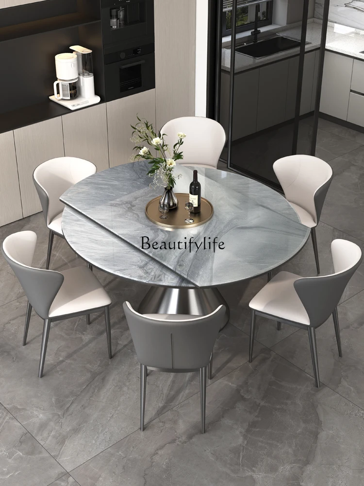 Natural Microlite Retractable round Table Household Marble High-Grade Italian Light Luxury
Natural Microlite Retractable round Table Household Marble High-Grade Italian Light Luxury