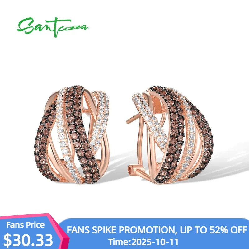 SANTUZZA серьги-гвоздики из стерлингового серебра 925 пробы для женщин, сверкающие коричневые шпинели, белый CZ, стиль креста, модные ювелирные изделия
SANTUZZA серьги-гвоздики из стерлингового серебра 925 пробы для женщин, сверкающие коричневые шпинели, белый CZ, стиль креста, модные ювелирные изделия