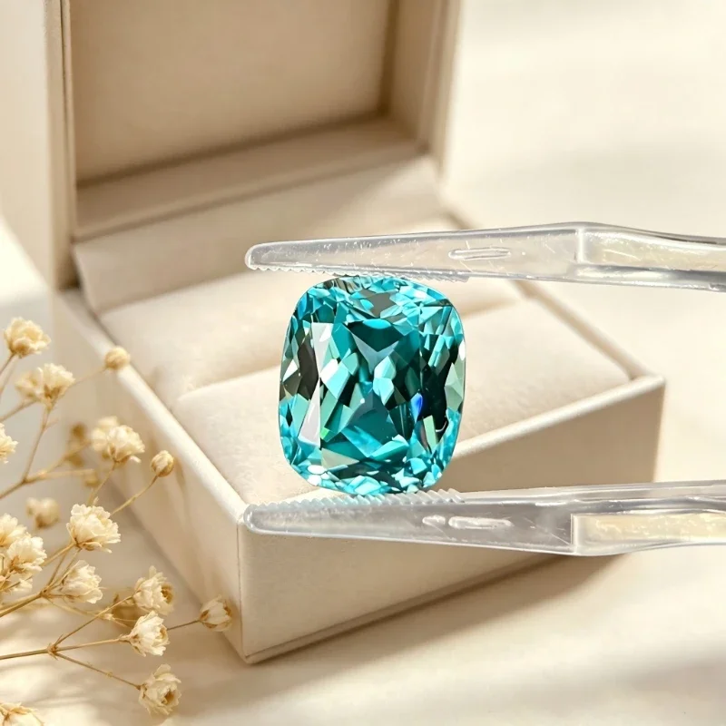 Paraiba Rectangle Cushion Shape Artificial Gemstone Neon Blue Color Available Certificate High Quality
Paraiba Rectangle Cushion Shape Artificial Gemstone Neon Blue Color Available Certificate High Quality