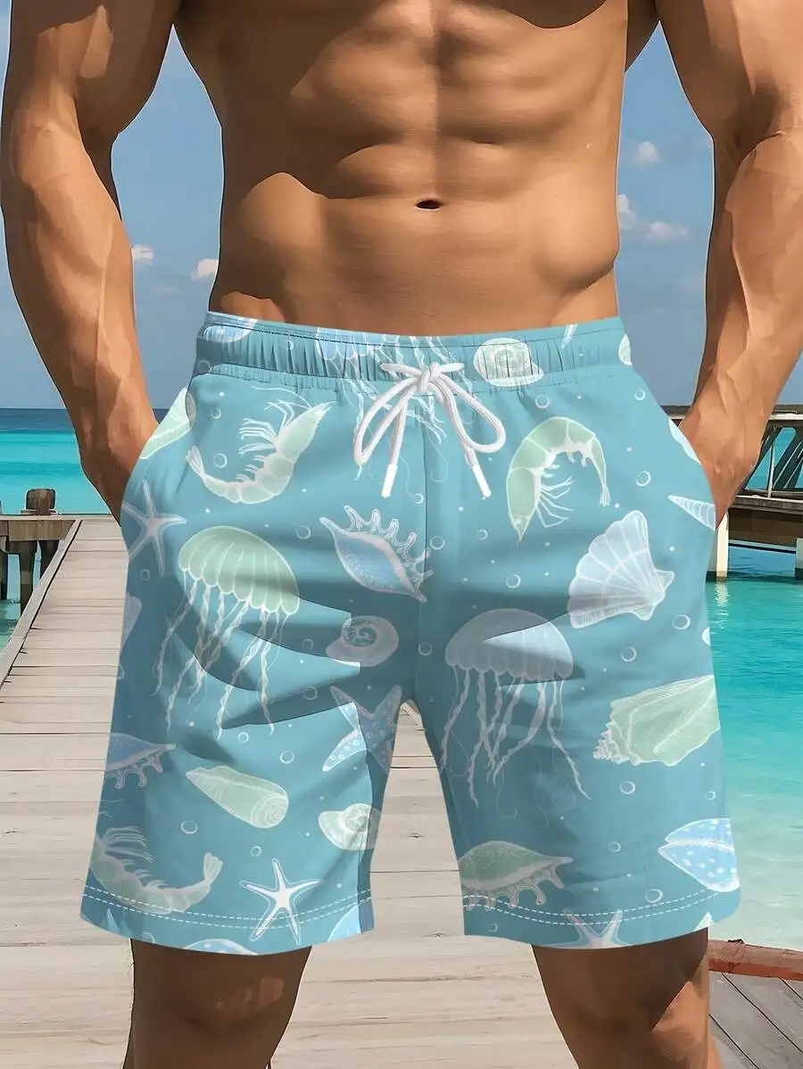 Mens Marine Life Print Beach Shorts Loose Fit Casual Summer Shorts
Mens Marine Life Print Beach Shorts Loose Fit Casual Summer Shorts