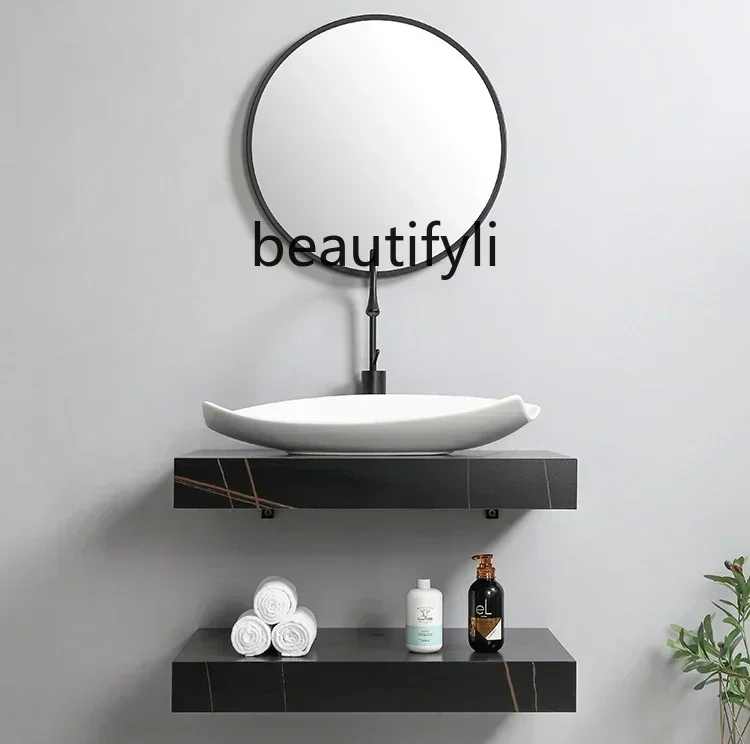 ls 42New Slate bathroom cabinet combination seamlesplicing basin marble countertop plate balcony washbasin s03 
ls 42New Slate bathroom cabinet combination seamlesplicing basin marble countertop plate balcony washbasin s03