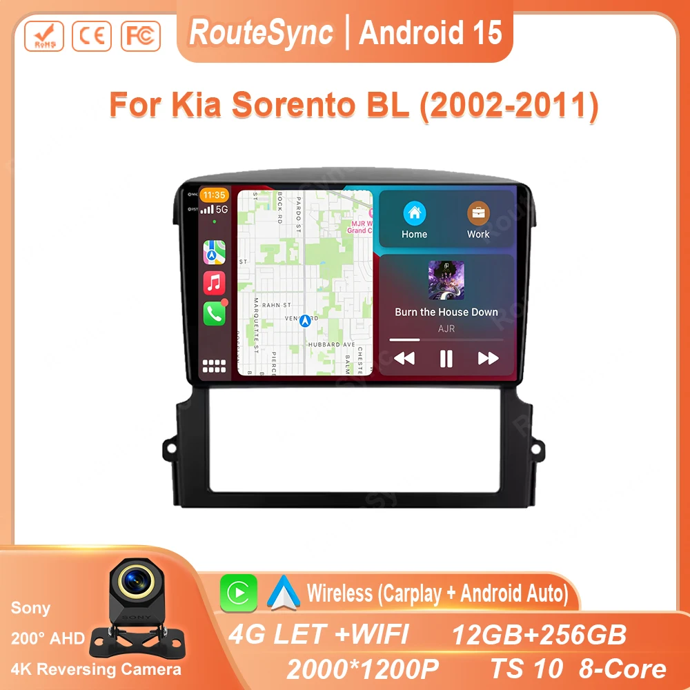 Android 15 For Kia Sorento BL 2002-2011 Car Radio Multimedia Navigation GPS WIFI 4G CarPlay QELD Stereo Screen Head Unit No 2Din
Android 15 For Kia Sorento BL 2002-2011 Car Radio Multimedia Navigation GPS WIFI 4G CarPlay QELD Stereo Screen Head Unit No 2Din