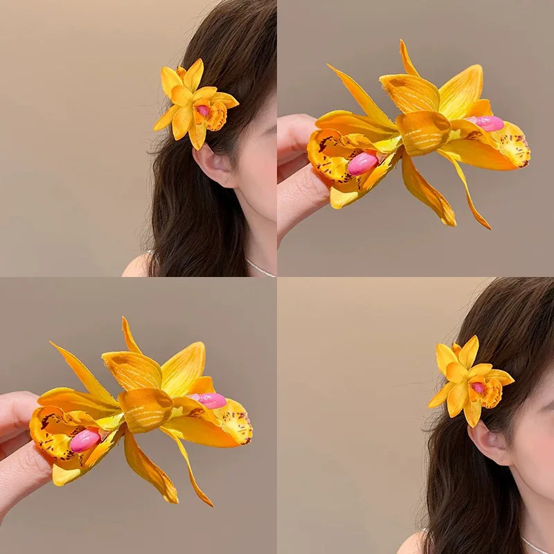 Imitation Cymbidium Lace Hair Clip Women's Fashionable Bohemian Hair Accessory Beach Floral Hair Clip
Imitation Cymbidium Lace Hair Clip Women's Fashionable Bohemian Hair Accessory Beach Floral Hair Clip