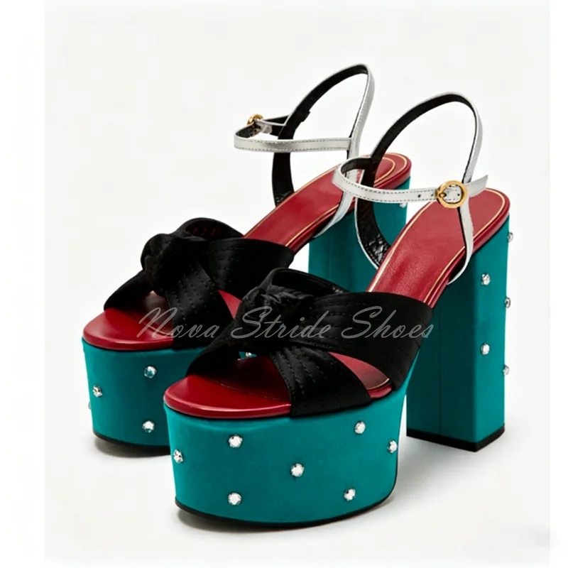 Green Velvet Chunky Heel Sandals for Ladies Peep Toe Ankle Strap with Rhinestone Bow Knot Satin Summer Party Dress Shoes
Green Velvet Chunky Heel Sandals for Ladies Peep Toe Ankle Strap with Rhinestone Bow Knot Satin Summer Party Dress Shoes