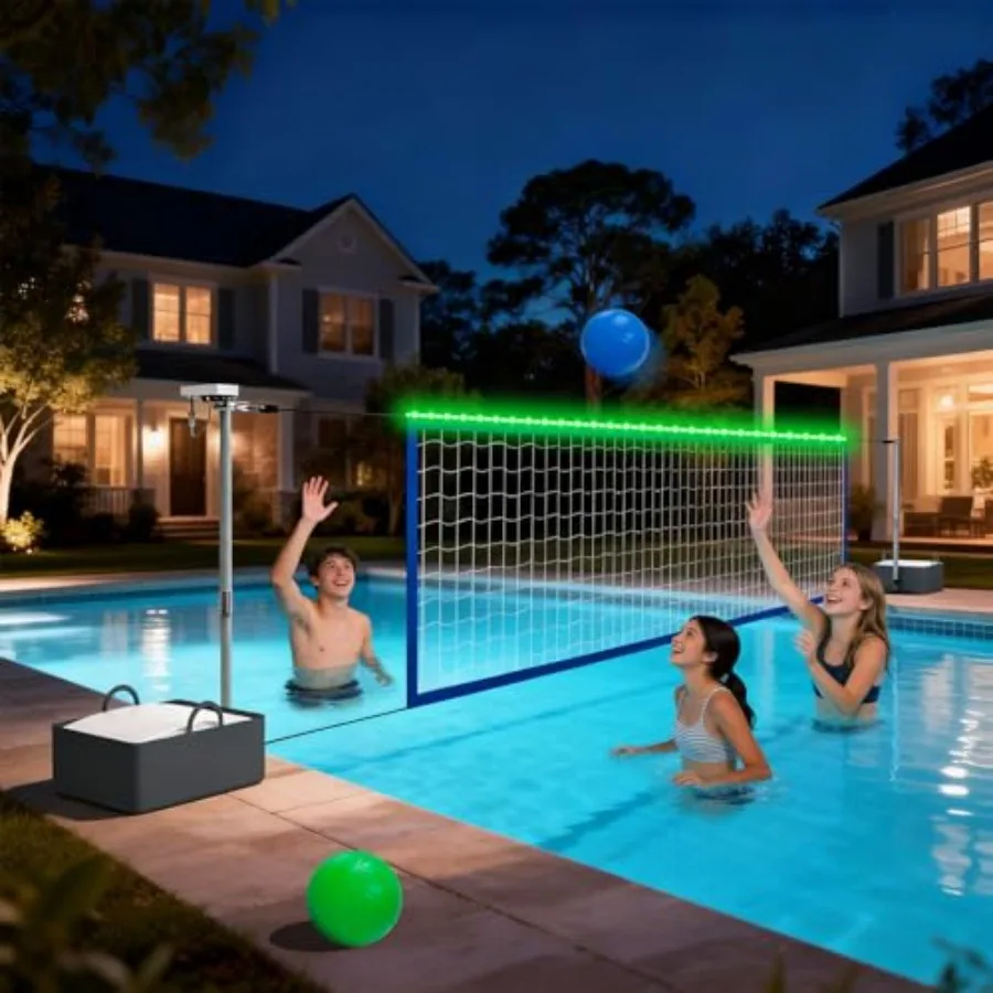 Pool Volleyball Net Set with LED Lights, Larger Solar Panel - High Brightness Volleyball Net for Inground Pools, Adjustable 15-
Pool Volleyball Net Set with LED Lights, Larger Solar Panel - High Brightness Volleyball Net for Inground Pools, Adjustable 15-