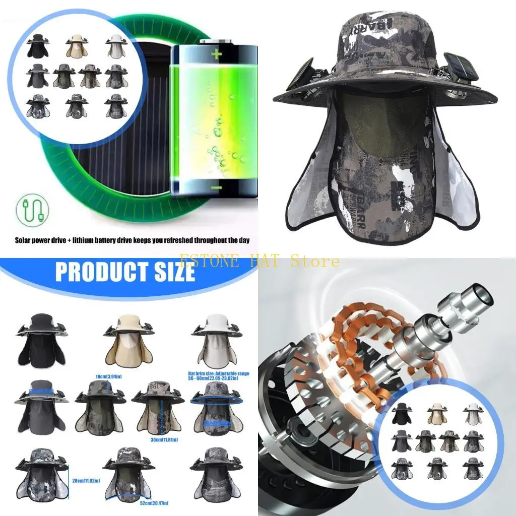 49MF Breathable Solar Fan Sun Hat For Men Women Fishing Camping Summer Adventures
49MF Breathable Solar Fan Sun Hat For Men Women Fishing Camping Summer Adventures