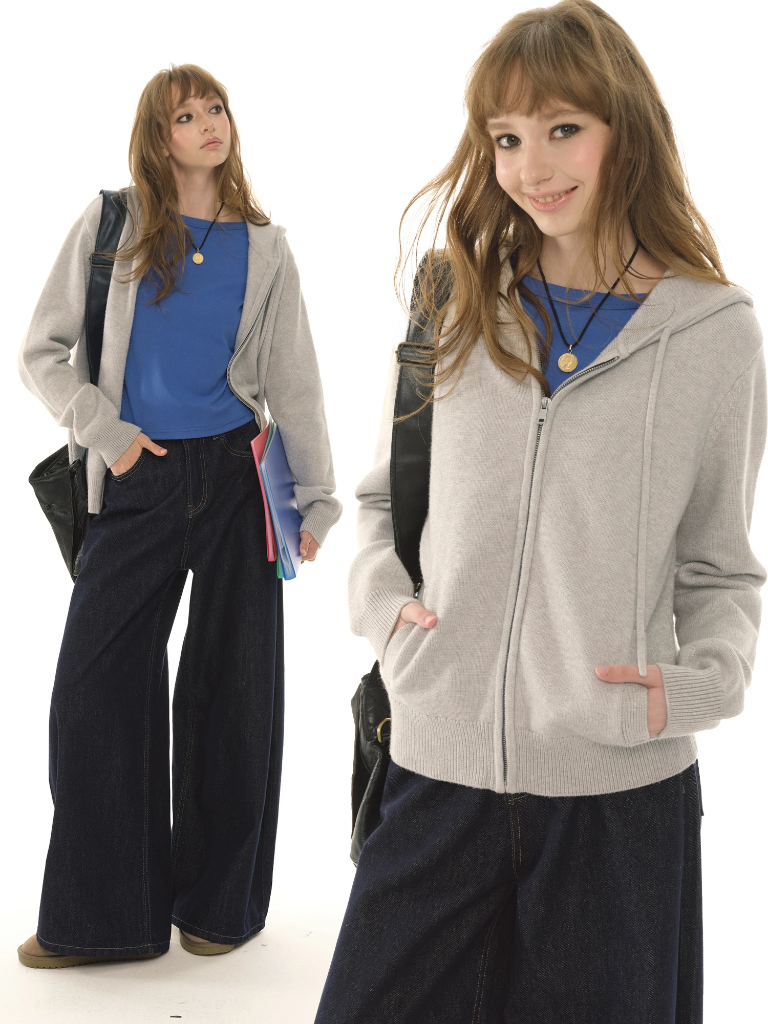 Утепленный вязаный свитер UNRETRO в стиле ретро для женщин, весна-осень, на молнии, свободного кроя, для невысоких фигур
Утепленный вязаный свитер UNRETRO в стиле ретро для женщин, весна-осень, на молнии, свободного кроя, для невысоких фигур