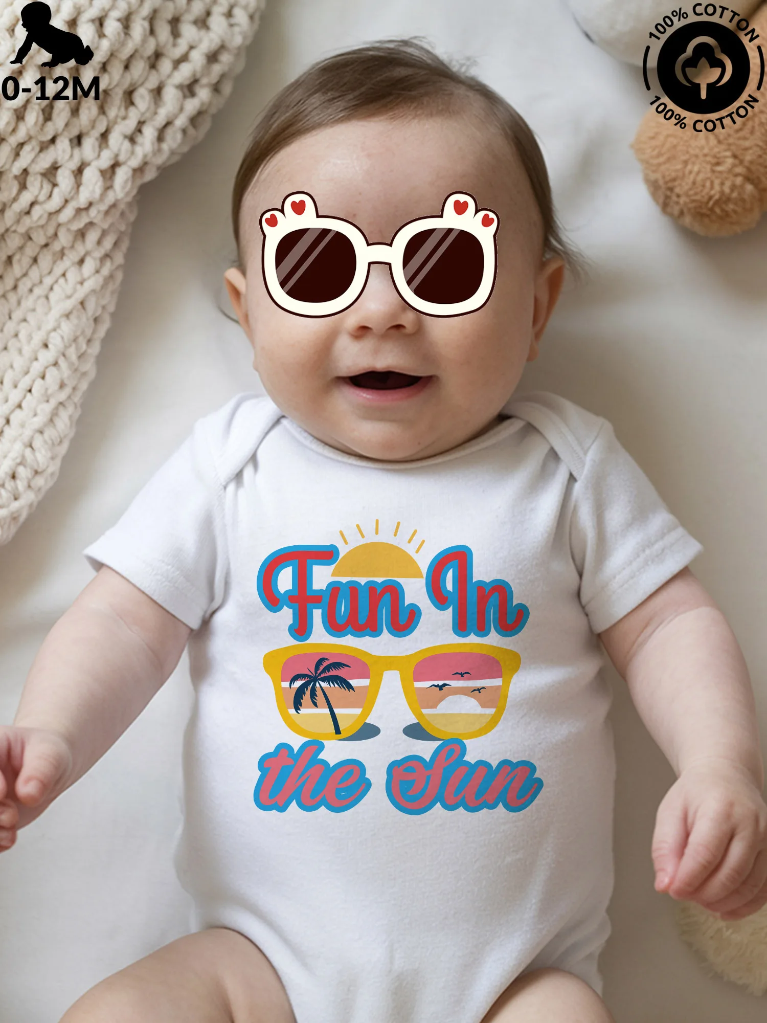 Детский комбинезон Fun On The Sun унисекс, из чистого хлопка, мягкий, всесезонный, белый, 190 г/м²
Детский комбинезон Fun On The Sun унисекс, из чистого хлопка, мягкий, всесезонный, белый, 190 г/м²