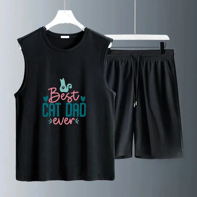2025 Men Casual Sleeveless Polyester Fiber Cat Watch Print suits Sports T-shirt+Shorts suit Comfortable Lightweight Outfit Sets
2025 Men Casual Sleeveless Polyester Fiber Cat Watch Print suits Sports T-shirt+Shorts suit Comfortable Lightweight Outfit Sets