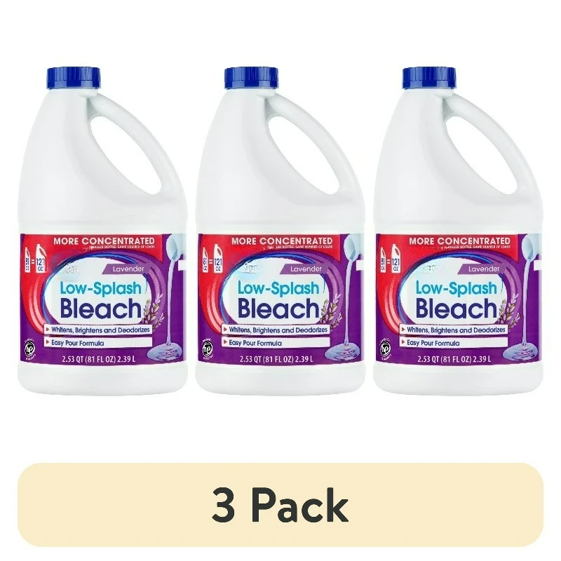 (3 pack)Low Splash Bleach, Lavender Scent, 81 fl oz
(3 pack)Low Splash Bleach, Lavender Scent, 81 fl oz