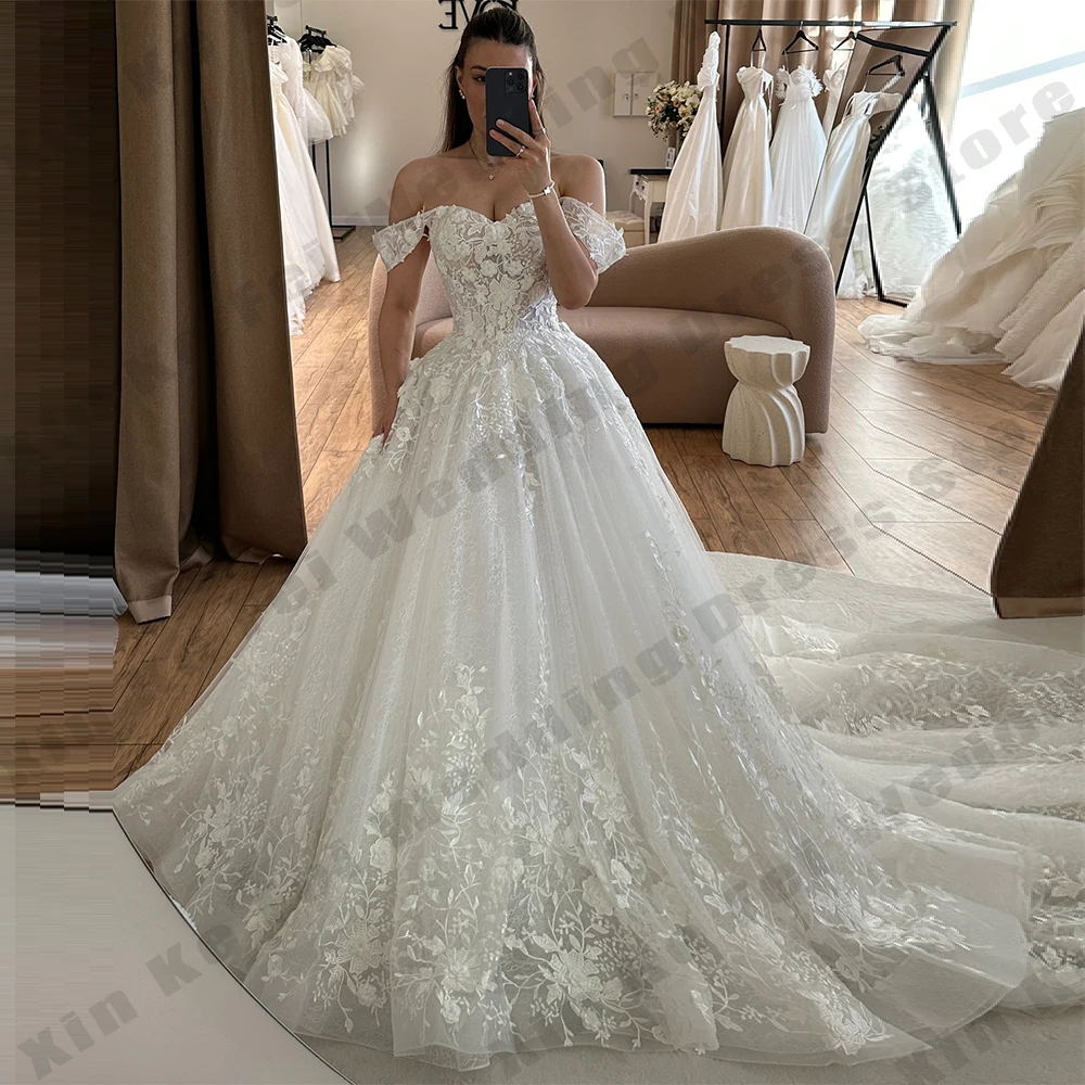 Gorgeous Women's Wedding Dresses A-line Lace Princess Sexy Off Shoulder Sleeveless Bridal Gowns Formal Beach Party Customized De
Gorgeous Women's Wedding Dresses A-line Lace Princess Sexy Off Shoulder Sleeveless Bridal Gowns Formal Beach Party Customized De