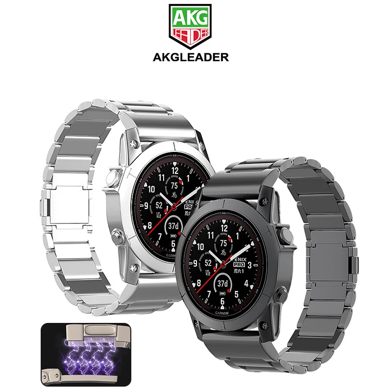 AKGLEADER Newest Magnetic watch band for garmin Quick Fit Titanium Metal Watch Band for Garmin Fenix 7X/7 Solar/6X/6 Pro/5 Plus
AKGLEADER Newest Magnetic watch band for garmin Quick Fit Titanium Metal Watch Band for Garmin Fenix 7X/7 Solar/6X/6 Pro/5 Plus