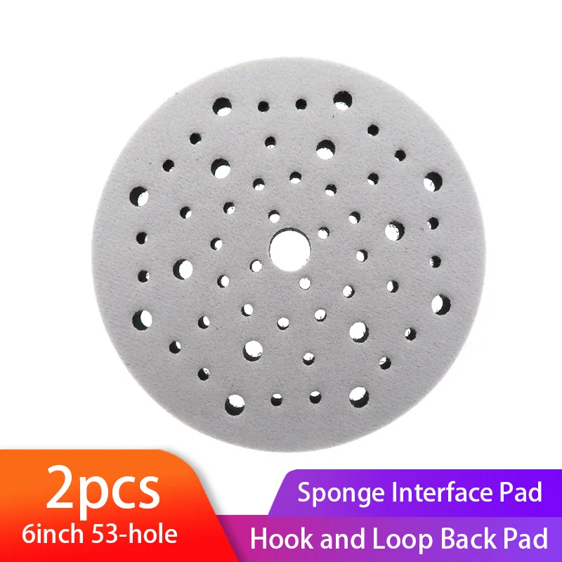 2PCS 6 Inch 150mm 53-Hole Soft Interface Pad Hook and Loop Sanding Disc Buffer Sponge Interface Cushion Pad for Backing Pad
2PCS 6 Inch 150mm 53-Hole Soft Interface Pad Hook and Loop Sanding Disc Buffer Sponge Interface Cushion Pad for Backing Pad