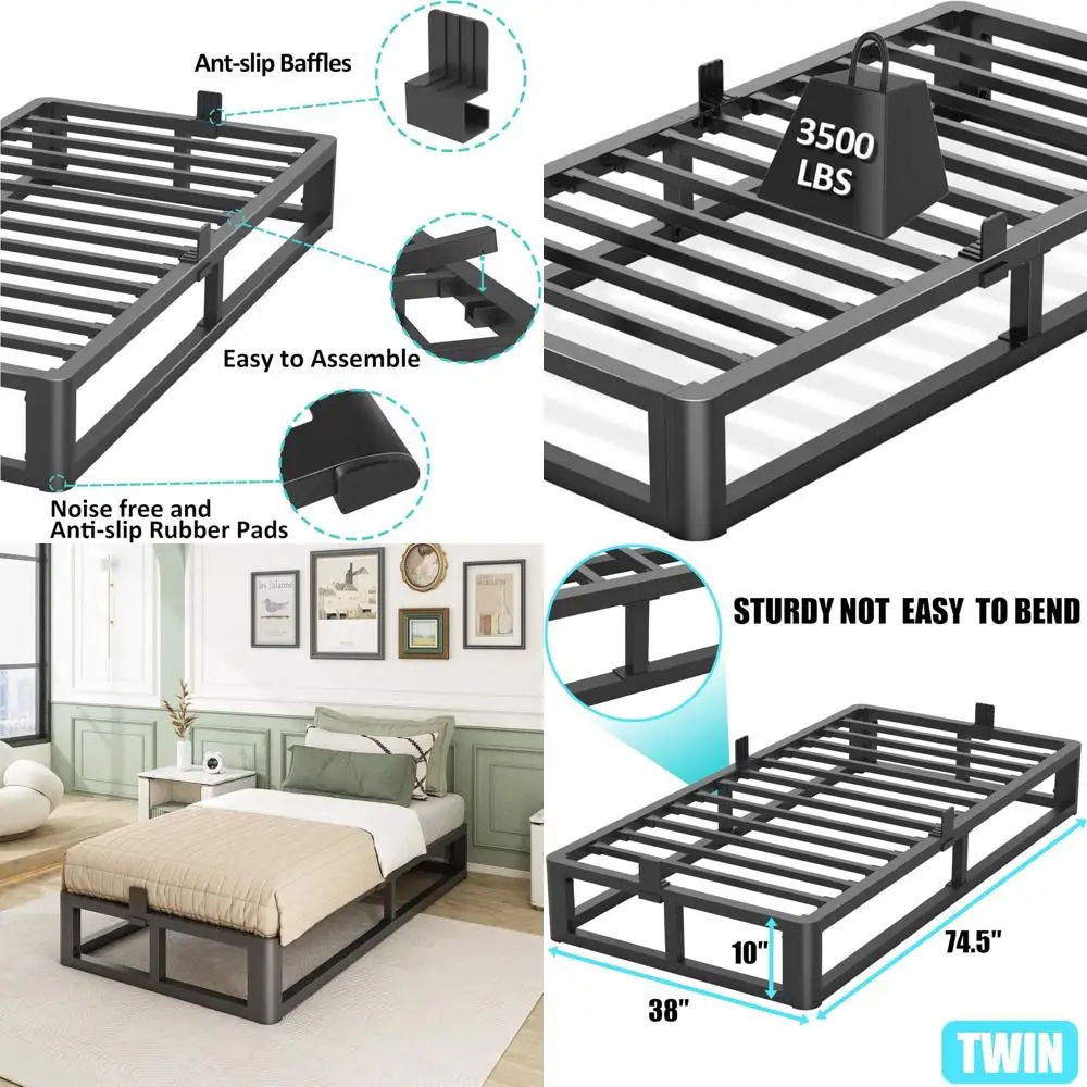 10-дюймовый сверхмощный стальной каркас двуспальной кровати с защитой от изгиба ножек, грузоподъемность 3500 фунтов, опорой для планок, не требуется коробчатая пружина, легкая сборка
10-дюймовый сверхмощный стальной каркас двуспальной кровати с защитой от изгиба ножек, грузоподъемность 3500 фунтов, опорой для планок, не требуется коробчатая пружина, легкая сборка