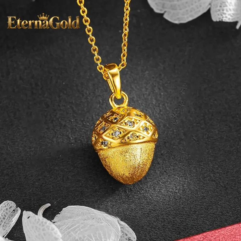 EternaGold Luxury 24K 9999 Pure Gold real gold French Brushed Diamond Small Pine Fruit Pendant Necklace
EternaGold Luxury 24K 9999 Pure Gold real gold French Brushed Diamond Small Pine Fruit Pendant Necklace