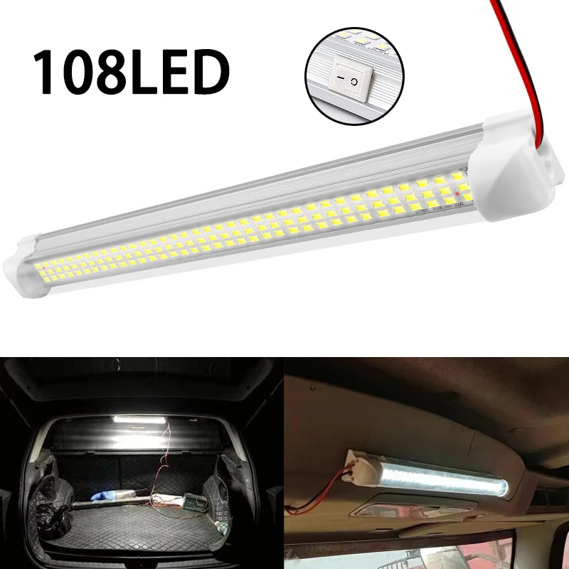 12V 108LED Car Interior Light Strip Bar Lamp Van Bus Caravan On/Off Switch 4.5W Car Trunk Lamp Led Luggage Compartment Light
12V 108LED Car Interior Light Strip Bar Lamp Van Bus Caravan On/Off Switch 4.5W Car Trunk Lamp Led Luggage Compartment Light