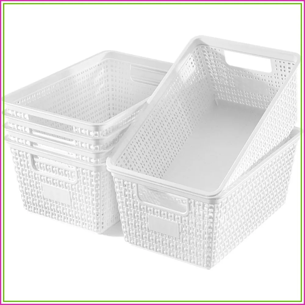 Plastic Storage Baskets 6 Pack for Shelves, Drawers, Desktop, Closet, Classroom, Office Organization
Plastic Storage Baskets 6 Pack for Shelves, Drawers, Desktop, Closet, Classroom, Office Organization