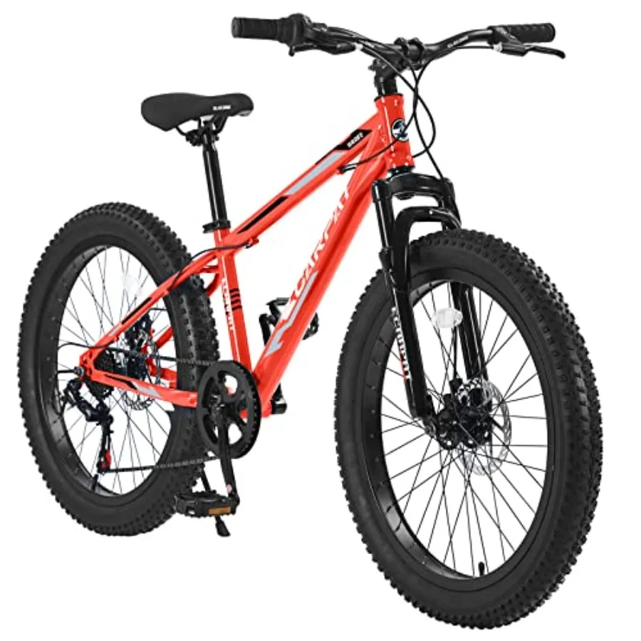 24 Inch Fat Tire Mountain Bike for Adults and Youth with Shimano 7 Speeds Dual Disc Brakes High-Carbon Steel Frame Front Suspen
24 Inch Fat Tire Mountain Bike for Adults and Youth with Shimano 7 Speeds Dual Disc Brakes High-Carbon Steel Frame Front Suspen