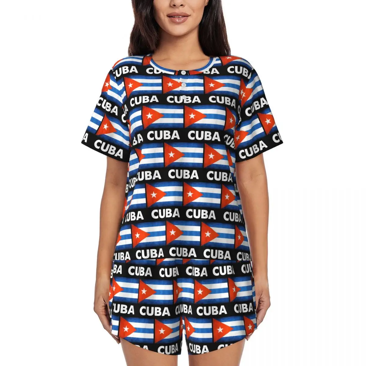 Cuban Cuba Country Flag Round Neck Short Sleeve Nightgowns for Sleeping Sleepshirts Women Soft Pajama Set Short Pants
Cuban Cuba Country Flag Round Neck Short Sleeve Nightgowns for Sleeping Sleepshirts Women Soft Pajama Set Short Pants