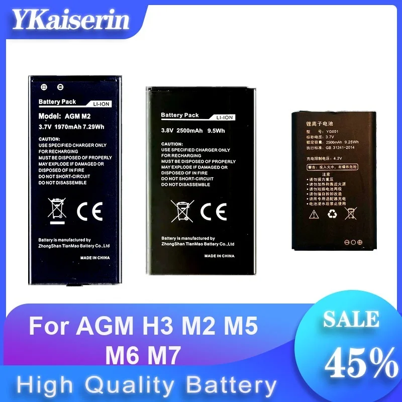 Mobile Phone Battery For AGM H3 M2 M5 M6 M7 High Quality Batteries + NO
Mobile Phone Battery For AGM H3 M2 M5 M6 M7 High Quality Batteries + NO