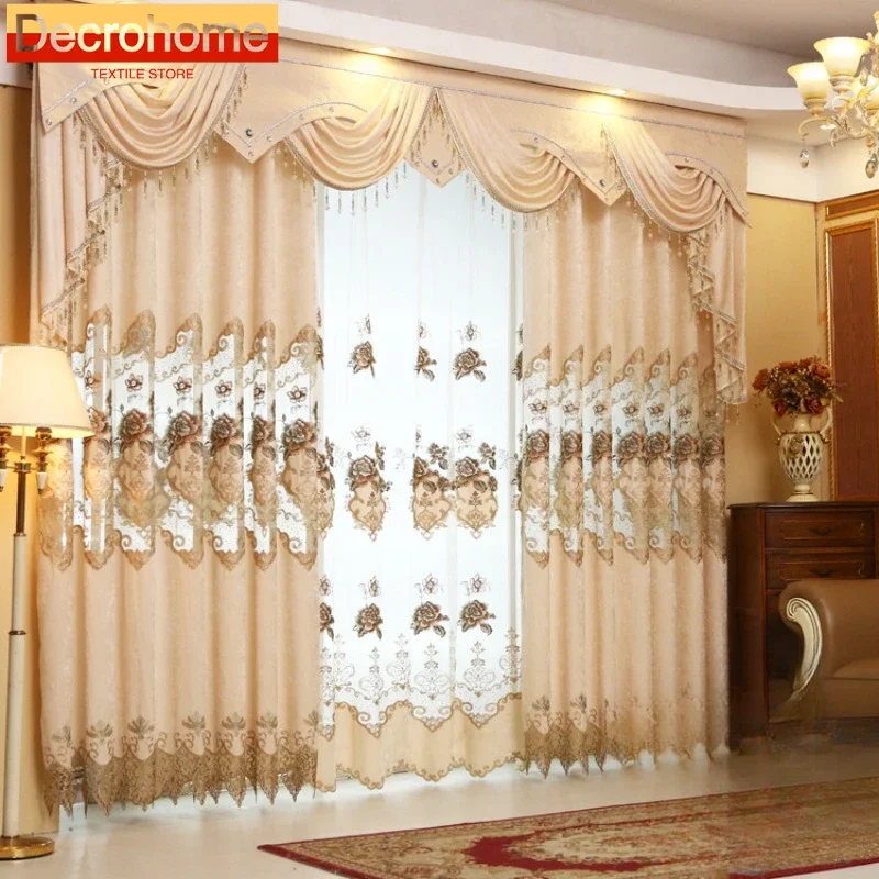 European Embroidery Luxury Curtains for Living Room Bedroom Floor Window Study Balcony Decorative Curtains Customize
European Embroidery Luxury Curtains for Living Room Bedroom Floor Window Study Balcony Decorative Curtains Customize