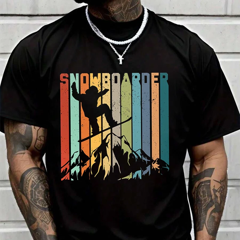 Футболка с креативным принтом Snowboarder Winter, летняя повседневная футболка с короткими рукавами, уличная одежда для мужчин и женщин, свободная футболка
Футболка с креативным принтом Snowboarder Winter, летняя повседневная футболка с короткими рукавами, уличная одежда для мужчин и женщин, свободная футболка