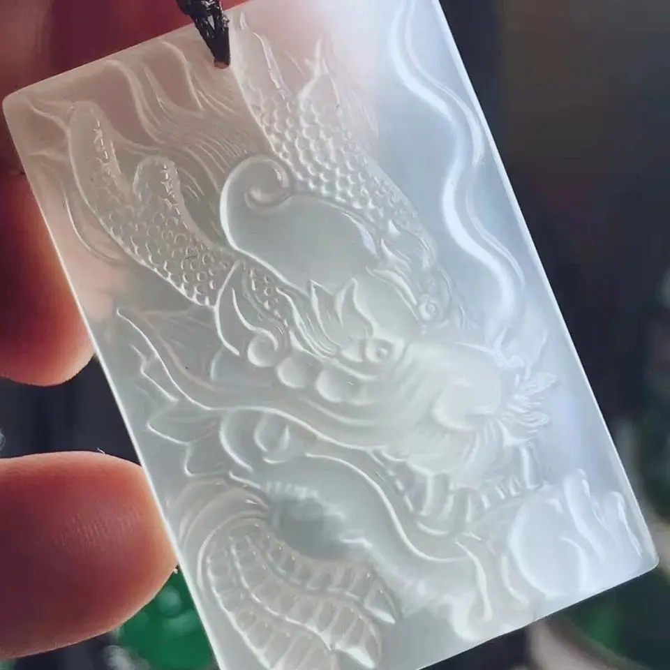 Genuine Myanmar Jadeite White Jade Dragon Necklace Men Women Fine Jewelry Burma Jade Chinese Zodiac Dragon Pendant Necklaces
Genuine Myanmar Jadeite White Jade Dragon Necklace Men Women Fine Jewelry Burma Jade Chinese Zodiac Dragon Pendant Necklaces