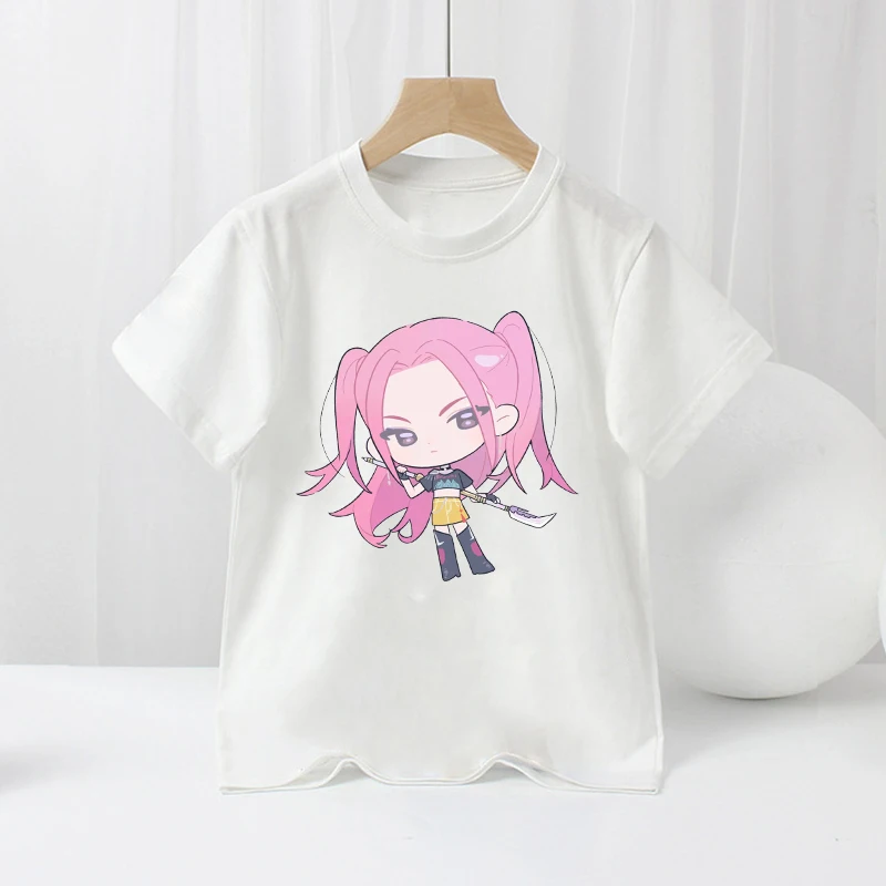 Детская футболка с короткими рукавами KPop «Охотники на демонов», топы с принтом персонажей аниме, летняя повседневная детская одежда для девочек, футболки с героями мультфильмов
Детская футболка с короткими рукавами KPop «Охотники на демонов», топы с принтом персонажей аниме, летняя повседневная детская одежда для девочек, футболки с героями мультфильмов