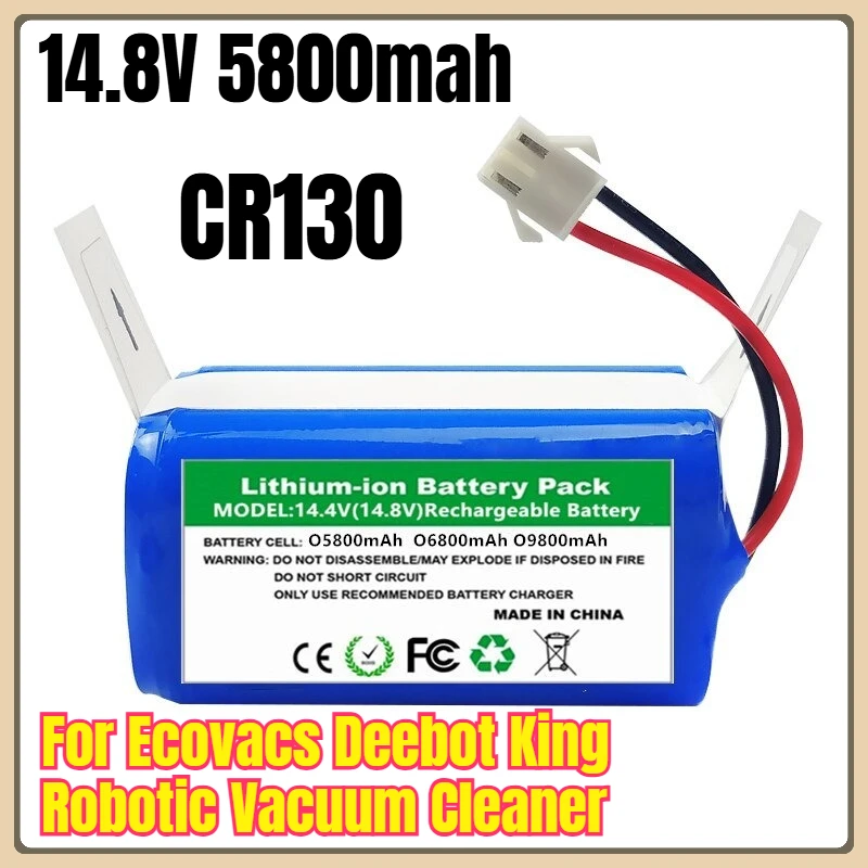 14.8V 5800mah CR130 Battery Pack for Ecovacs Deebot King Robotic Vacuum Cleaner
14.8V 5800mah CR130 Battery Pack for Ecovacs Deebot King Robotic Vacuum Cleaner