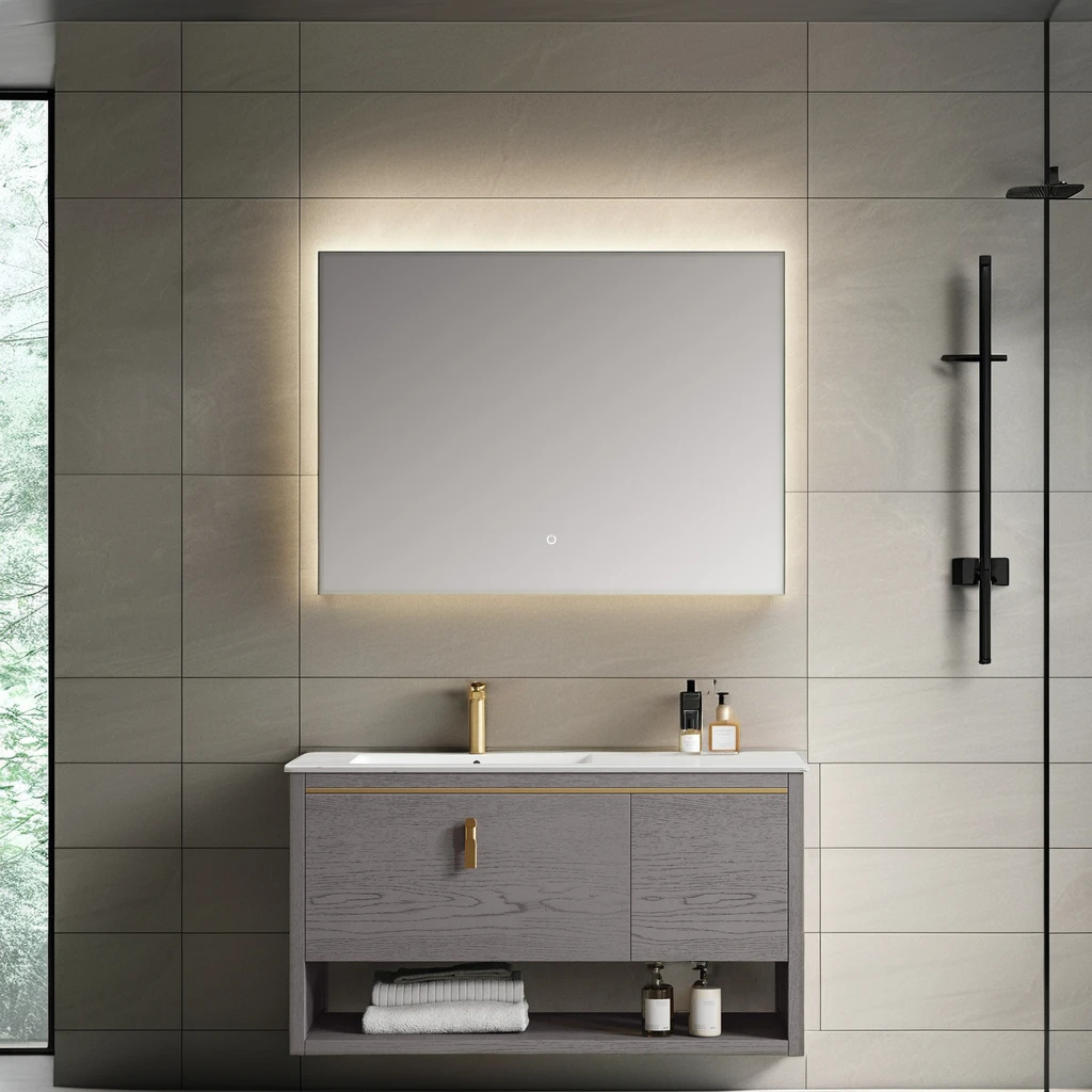 39in High Quality Modern Bathroom Vanity Large Storage Water-Resistant Ceramic Basin Plywood Carcase Smooth Hotel Smart
39in High Quality Modern Bathroom Vanity Large Storage Water-Resistant Ceramic Basin Plywood Carcase Smooth Hotel Smart