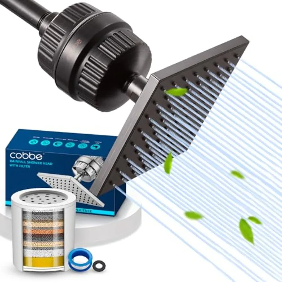 High Pressure Filtered Shower Head Combo for bathroom use, ABS plastic, ORB color, 20-stage filtration removes chlorine and har
High Pressure Filtered Shower Head Combo for bathroom use, ABS plastic, ORB color, 20-stage filtration removes chlorine and har