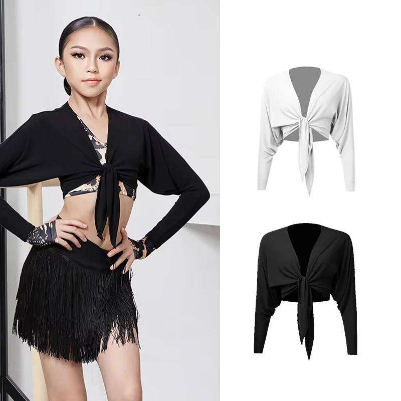 ZYM Latin Dance Tops For Girls Bat Sleeve Deep V -Neck With Strap Design Shirts Children Latin Performance Costumes DQS14783
ZYM Latin Dance Tops For Girls Bat Sleeve Deep V -Neck With Strap Design Shirts Children Latin Performance Costumes DQS14783
