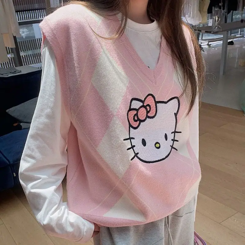 Sanrios Girls Vest Hello Kittys Cartoon Vest Sweet Commuter College Style Loose Print Hot Selling Fashion Gift for Girlfriend
Sanrios Girls Vest Hello Kittys Cartoon Vest Sweet Commuter College Style Loose Print Hot Selling Fashion Gift for Girlfriend