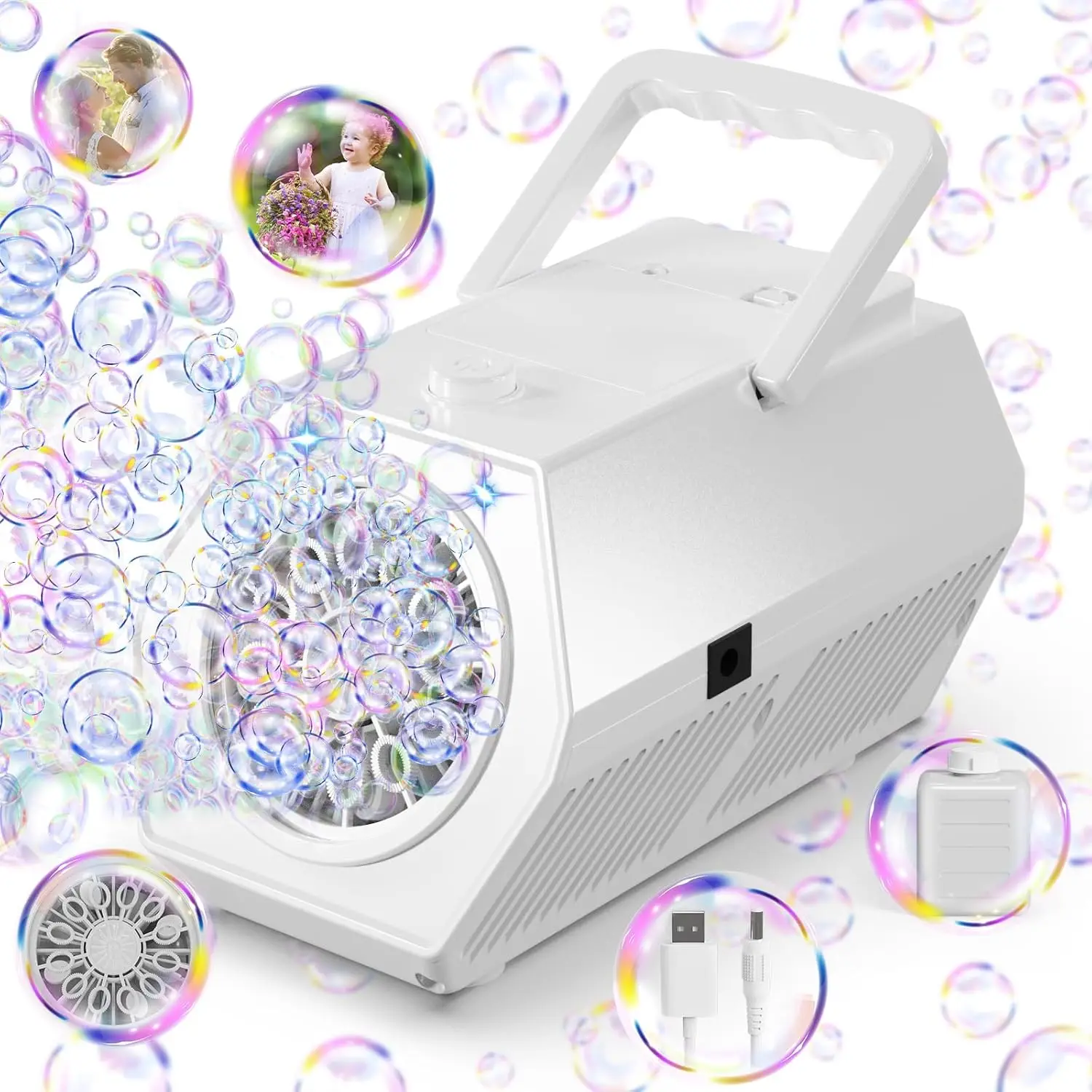 Bubble Machine Automatic Bubble Blower for Kids Rechargeable Bubble Machines for Outside Party Birthday Wedding Christmas
Bubble Machine Automatic Bubble Blower for Kids Rechargeable Bubble Machines for Outside Party Birthday Wedding Christmas
