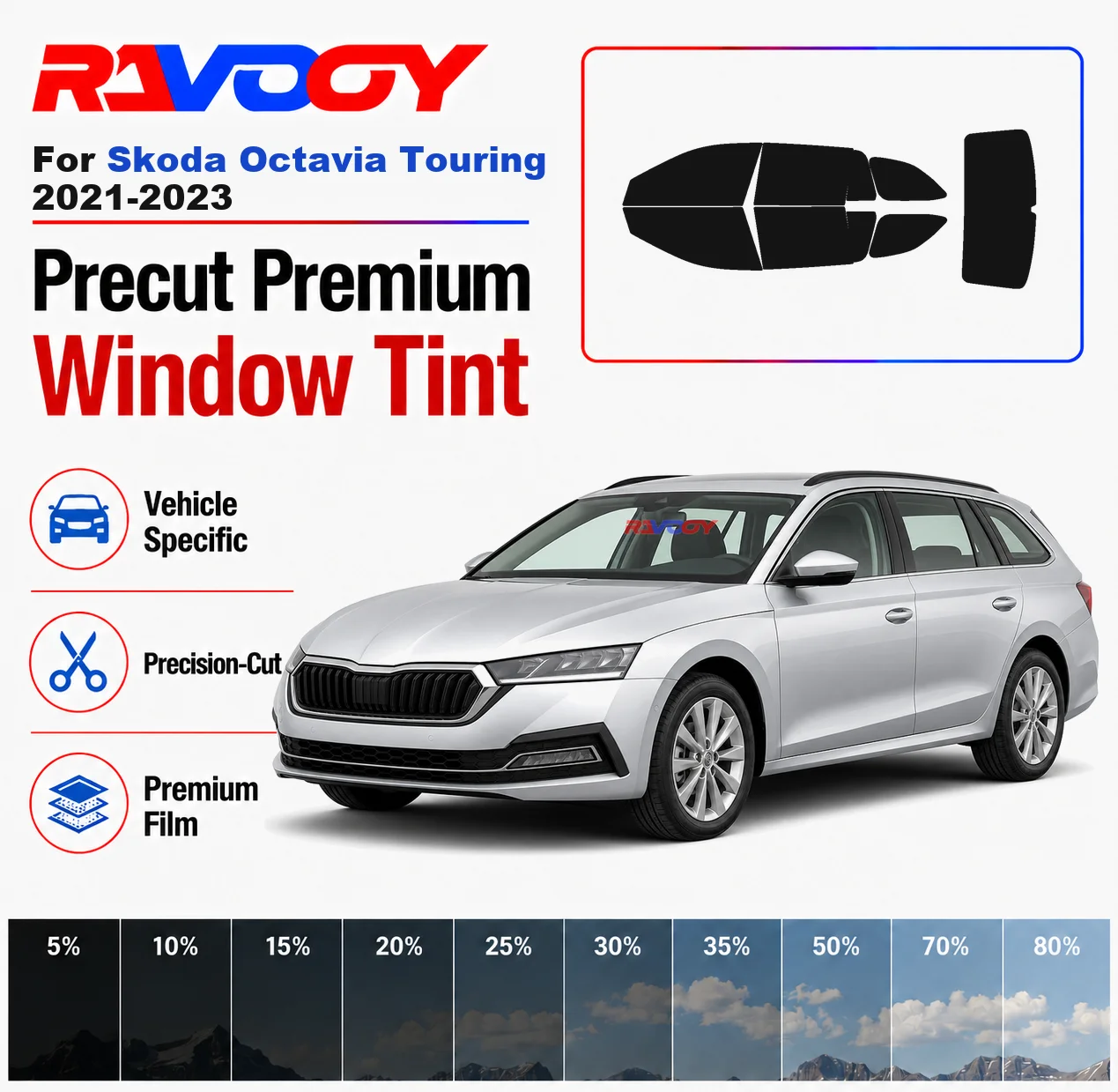 Premium Precut Window Tint Kit Front Windows Rear Windows Rear Windshield For Skoda Octavia Touring 2021-2023 Nano Ceramic Film
Premium Precut Window Tint Kit Front Windows Rear Windows Rear Windshield For Skoda Octavia Touring 2021-2023 Nano Ceramic Film