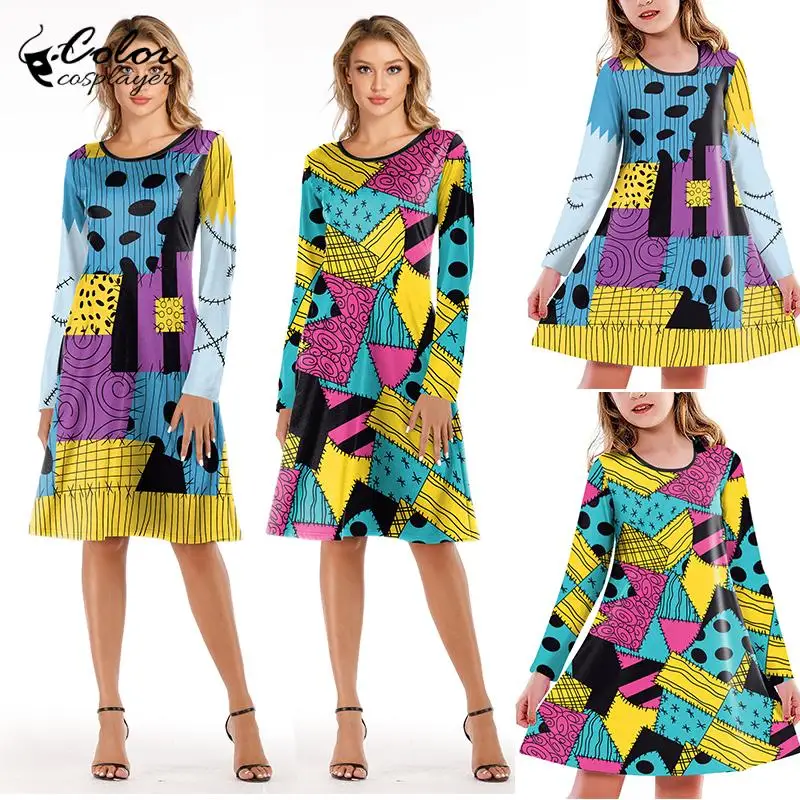 Color Cosplayer Sally Dress Halloween Cosplay Costume with Children Party Carnival Long Sleeved Day of The Dead Dress Up
Color Cosplayer Sally Dress Halloween Cosplay Costume with Children Party Carnival Long Sleeved Day of The Dead Dress Up