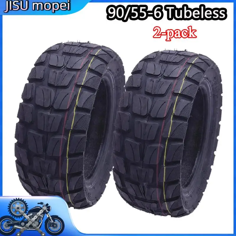 90/55-6 Off-Road Tubeless Tire Heavy Duty Reinforced Rubber Anti-Shock Vacuum Tyre Fit for Dragon Predator Cyclone V1 V2 Electric Scooter 2-pack
90/55-6 Off-Road Tubeless Tire Heavy Duty Reinforced Rubber Anti-Shock Vacuum Tyre Fit for Dragon Predator Cyclone V1 V2 Electric Scooter 2-pack
